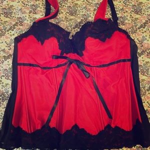 Cacique Red and Black Bustier